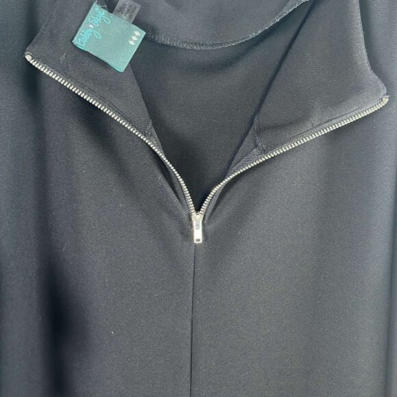 Gabby Skye Plus Size 20W Lil Black Dress Tiered Ruffle Sleeve Party Wedding Form - Picture 7 of 9